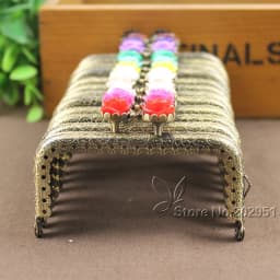 KISSDIY 20pcs Wholesale 8.5 CM Rose Head metal purse frame antique Bronze Square Kiss metal Clasp Pattern DIY Bag Accessories