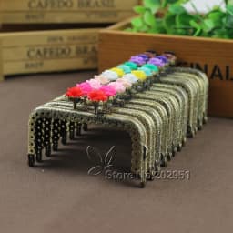 KISSDIY 20pcs Wholesale 8.5 CM Rose Head metal purse frame antique Bronze Square Kiss metal Clasp Pattern DIY Bag Accessories