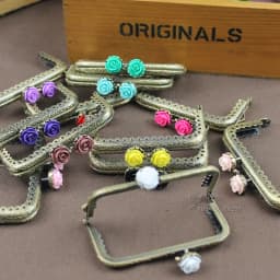 KISSDIY 20pcs Wholesale 8.5 CM Rose Head metal purse frame antique Bronze Square Kiss metal Clasp Pattern DIY Bag Accessories