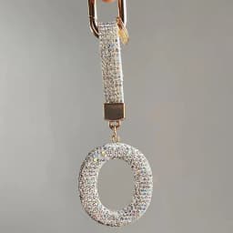 Fashion Shiny Rhinestone Letters Keychain Bag Charm Cute Letters Pendant Car Key Ring Backpack Decoration Accessories Gifts