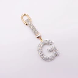 Fashion Shiny Rhinestone Letters Keychain Bag Charm Cute Letters Pendant Car Key Ring Backpack Decoration Accessories Gifts