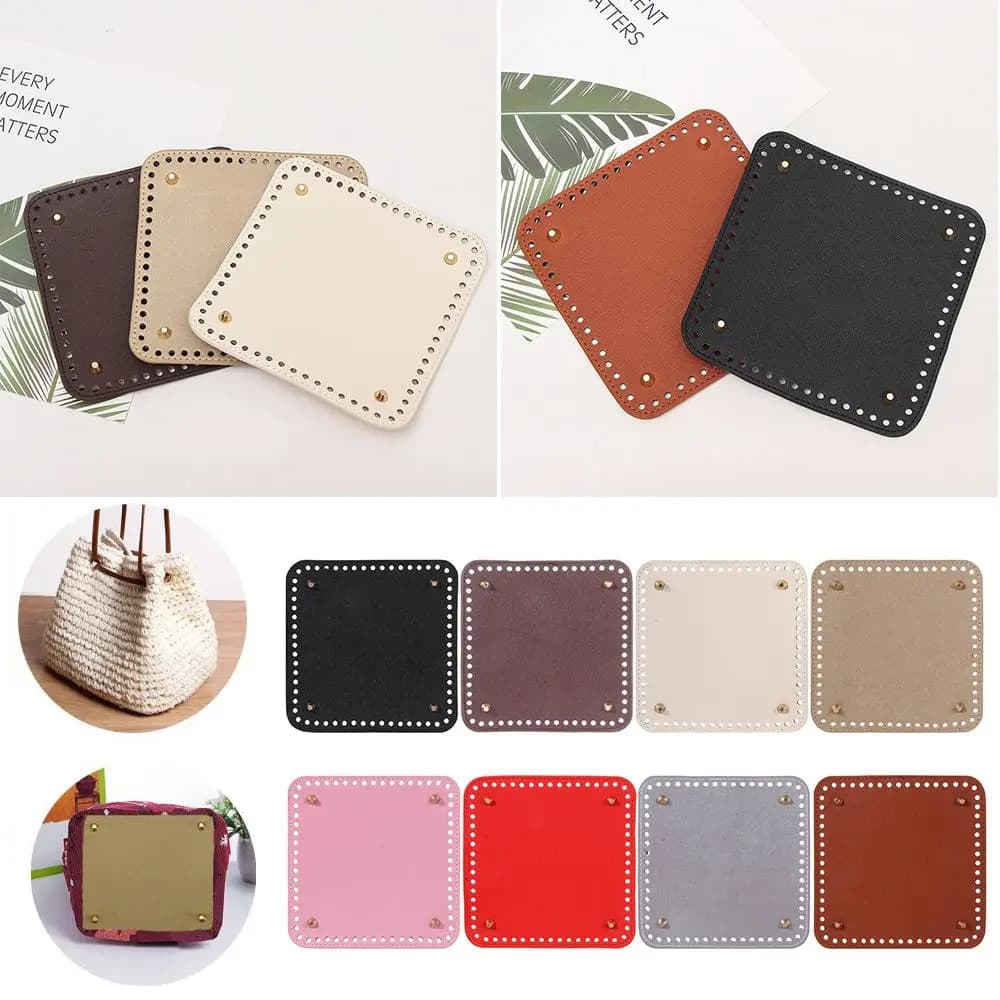 Square Bottom for DIY Knitted Bag PU Leather Bag Accessories Handmade Bottom DIY Crochet Bag Bottom Handbag Parts