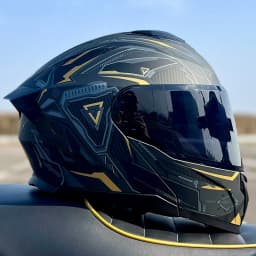LVS-Flip Up Motorcycle Helmet Dual Visor Modular Full Face Helmet ECE Approved Street Racing Touring Crash Helmet