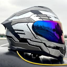 LVS-Flip Up Motorcycle Helmet Dual Visor Modular Full Face Helmet ECE Approved Street Racing Touring Crash Helmet