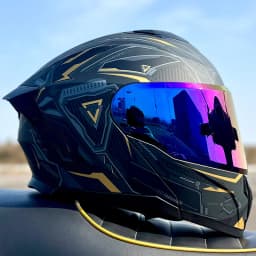 LVS-Flip Up Motorcycle Helmet Dual Visor Modular Full Face Helmet ECE Approved Street Racing Touring Crash Helmet