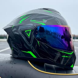 LVS-Flip Up Motorcycle Helmet Dual Visor Modular Full Face Helmet ECE Approved Street Racing Touring Crash Helmet