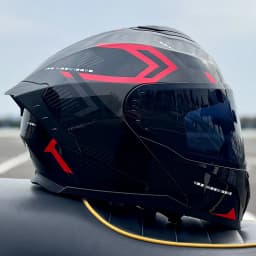 LVS-Flip Up Motorcycle Helmet Dual Visor Modular Full Face Helmet ECE Approved Street Racing Touring Crash Helmet
