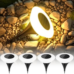 1/4 PCS Solar Ground Lights, Cool White/Warm , IP65 Waterproof Outdoor LED Buried Lights for Garden Pathway Lawn