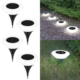 1/4 PCS Solar Ground Lights, Cool White/Warm , IP65 Waterproof Outdoor LED Buried Lights for Garden Pathway Lawn