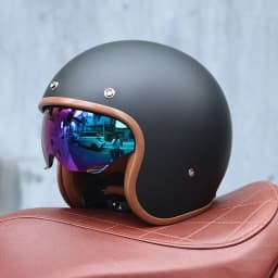 ORZ - Retro Motorcycle Helmet, Men's and Women's Motorcycle Safety Helmet, Cruising Electric Car, Four Seasons 3/4 Half Helmet