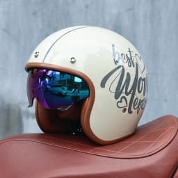 ORZ - Retro Motorcycle Helmet, Men's and Women's Motorcycle Safety Helmet, Cruising Electric Car, Four Seasons 3/4 Half Helmet