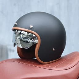 ORZ - Retro Motorcycle Helmet, Men's and Women's Motorcycle Safety Helmet, Cruising Electric Car, Four Seasons 3/4 Half Helmet