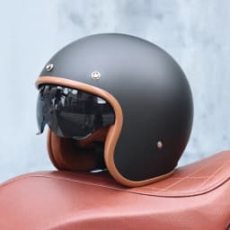 ORZ - Retro Motorcycle Helmet, Men's and Women's Motorcycle Safety Helmet, Cruising Electric Car, Four Seasons 3/4 Half Helmet
