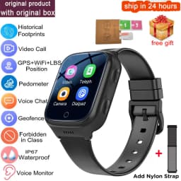 Smart Watch 4G Sim Card Kids GPS WiFi Video Call Tracker Location SOS Call Back Monitor Phone Watch Smartwatch Children Gifts