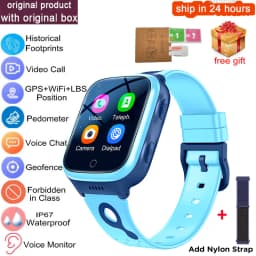 Smart Watch 4G Sim Card Kids GPS WiFi Video Call Tracker Location SOS Call Back Monitor Phone Watch Smartwatch Children Gifts