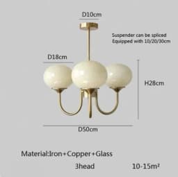 Living Room Pendant Light Medieval Creative and Warm Master Bedroom Lamp French Cream Magic Bean Lamp