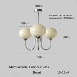 Living Room Pendant Light Medieval Creative and Warm Master Bedroom Lamp French Cream Magic Bean Lamp