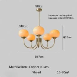 Living Room Pendant Light Medieval Creative and Warm Master Bedroom Lamp French Cream Magic Bean Lamp