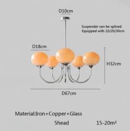 Living Room Pendant Light Medieval Creative and Warm Master Bedroom Lamp French Cream Magic Bean Lamp