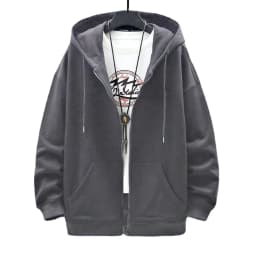 Men's  Trendy Hoodie Cardigan Autumn Hooded Sweatshirt Solid Color Classic Jacket Long Sleeve Zipper Coat Casual Men Clothing