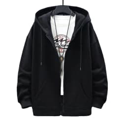Men's  Trendy Hoodie Cardigan Autumn Hooded Sweatshirt Solid Color Classic Jacket Long Sleeve Zipper Coat Casual Men Clothing