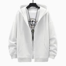 Men's  Trendy Hoodie Cardigan Autumn Hooded Sweatshirt Solid Color Classic Jacket Long Sleeve Zipper Coat Casual Men Clothing