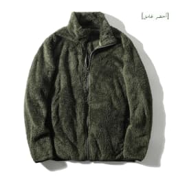 Exquisite Coral Fleece Zipper Collar Open Cardigan Sweatshirt Jacket Ultra Value Autumn Winter Warm Long Sleeve Short Length