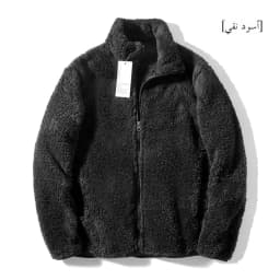 Exquisite Coral Fleece Zipper Collar Open Cardigan Sweatshirt Jacket Ultra Value Autumn Winter Warm Long Sleeve Short Length