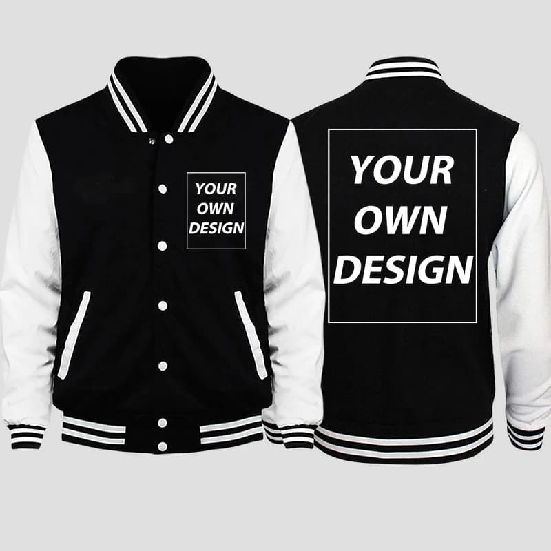 S-5XL Man Baseball Jackets Personalized Custom Logo Graphics Street Loose Jackets Fashion Casual Sportswear Office Team Workwear