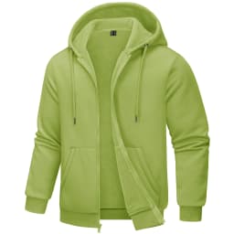TACVASEN Big Pockets Fleece Lining Hoodies Mens Hooded Coats Full Zip Up Casual Hoodie Jackets Athlete Running Hiking Sportswear