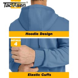 TACVASEN Big Pockets Fleece Lining Hoodies Mens Hooded Coats Full Zip Up Casual Hoodie Jackets Athlete Running Hiking Sportswear