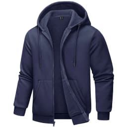 TACVASEN Big Pockets Fleece Lining Hoodies Mens Hooded Coats Full Zip Up Casual Hoodie Jackets Athlete Running Hiking Sportswear
