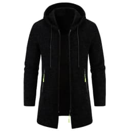 Men's Hoodies SpringAutumn CasualSolid Hooded Zip-Up Sweatshirts LongSleeve Knit Hoodie Men Sweatshirt Streetwear Hoody Cardigan