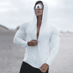 2024 Spring and Autumn New Men's Sports Casual Running Exercise Gym Training Thin Hooded Zipper Long Sleeve hoodie