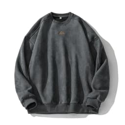 TFETTERS Brand Suede Sweatshirts for Men 2026 New Autumn Winter Clothing Baggy Vintage Pullovers Couples O Neck Oversize Blouse