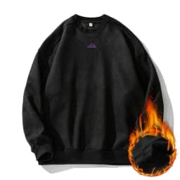 TFETTERS Brand Suede Sweatshirts for Men 2026 New Autumn Winter Clothing Baggy Vintage Pullovers Couples O Neck Oversize Blouse