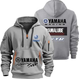 Yamaha YamaLube Logo Motorcycle Racing Team Men Half Zipper Hoodie Spring Male Sweatshirt Fashion Sports Men's Pullover Clothes