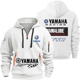 Yamaha YamaLube Logo Motorcycle Racing Team Men Half Zipper Hoodie Spring Male Sweatshirt Fashion Sports Men's Pullover Clothes