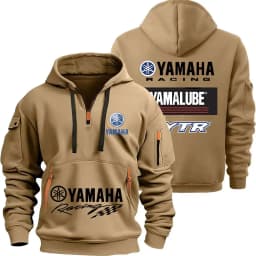 Yamaha YamaLube Logo Motorcycle Racing Team Men Half Zipper Hoodie Spring Male Sweatshirt Fashion Sports Men's Pullover Clothes