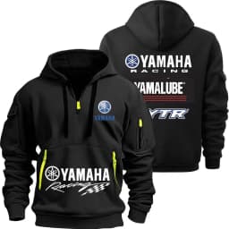 Yamaha YamaLube Logo Motorcycle Racing Team Men Half Zipper Hoodie Spring Male Sweatshirt Fashion Sports Men's Pullover Clothes
