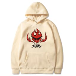 Anime Tengen Toppa Gurren Lagann Letter Hoodies Harajuku Flaming Skull Red Graphic Autumn Winter Warm Patchwork Sweatshirts