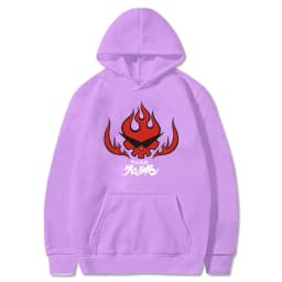 Anime Tengen Toppa Gurren Lagann Letter Hoodies Harajuku Flaming Skull Red Graphic Autumn Winter Warm Patchwork Sweatshirts