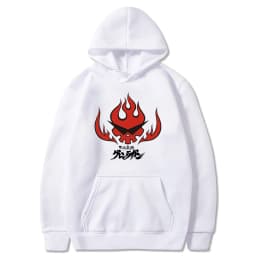 Anime Tengen Toppa Gurren Lagann Letter Hoodies Harajuku Flaming Skull Red Graphic Autumn Winter Warm Patchwork Sweatshirts