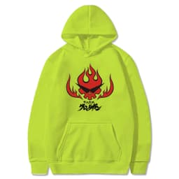 Anime Tengen Toppa Gurren Lagann Letter Hoodies Harajuku Flaming Skull Red Graphic Autumn Winter Warm Patchwork Sweatshirts