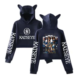 Harajuku Fashion Streetwear Girls Hoodie KATSEYE New Street Style Cat Ear Crop Tops Pullover Girl Vintage Gothic Y2k Sweatshirts