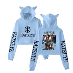 Harajuku Fashion Streetwear Girls Hoodie KATSEYE New Street Style Cat Ear Crop Tops Pullover Girl Vintage Gothic Y2k Sweatshirts