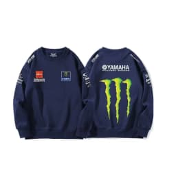 Men's Yamaha Monster Energy Racing Sweatshirt Casual Long Sleeve Crew Neck Pullover Motocross Streetwear Loose Fit Tops