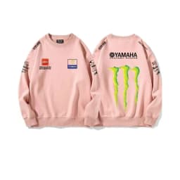 Men's Yamaha Monster Energy Racing Sweatshirt Casual Long Sleeve Crew Neck Pullover Motocross Streetwear Loose Fit Tops