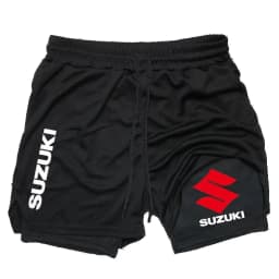 SUZUKI Newest Shorts Men 2 in 1 Running Training Gym Shorts Fitness Joggers Jogging Summer Sports Shorts Workout Short Pants