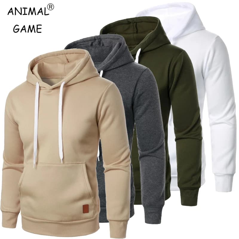 Mens Casual Hooded Collar Drawstring Hoodies Sweatshirts Long Sleeve Shirts Outdoor Streetwear Solid Color Lightweight Pullover